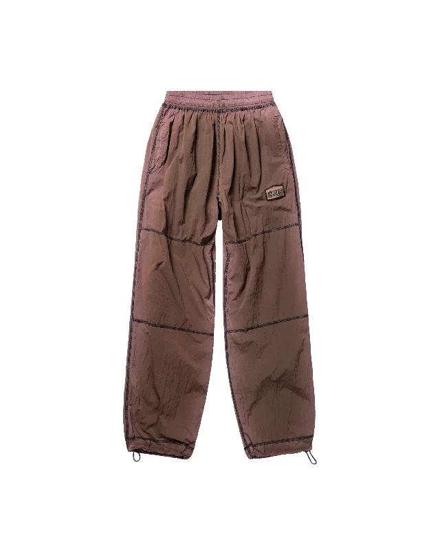 Spruzzo Windcheater Pant - Dark Olive Trendy Wide-Legged Trousers