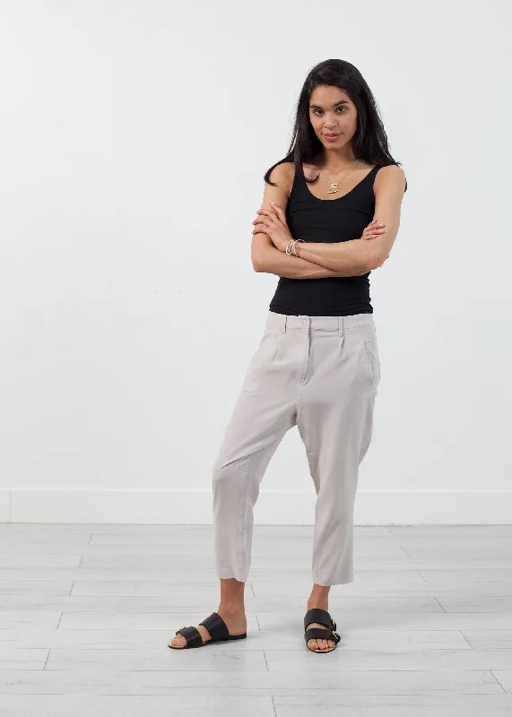 Silk Drop Crotch Pant Trendy Wide-Legged Trousers