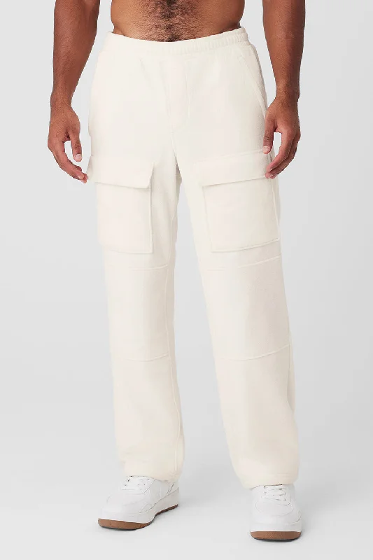 Polar Fleece Ridge Cargo Pants - Ivory Trendy Printed Pants