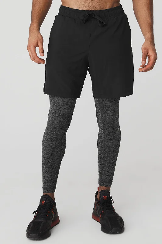 Stability 2-In-1 Pant - Black/Dark Grey Marl Casual Wide Pants