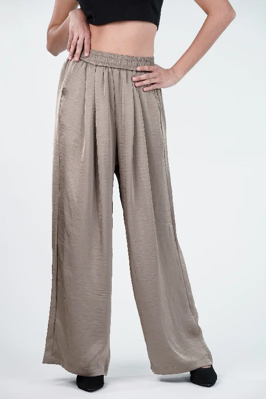 Sway Wide Leg Satin Pants Trendy Velvet Pants