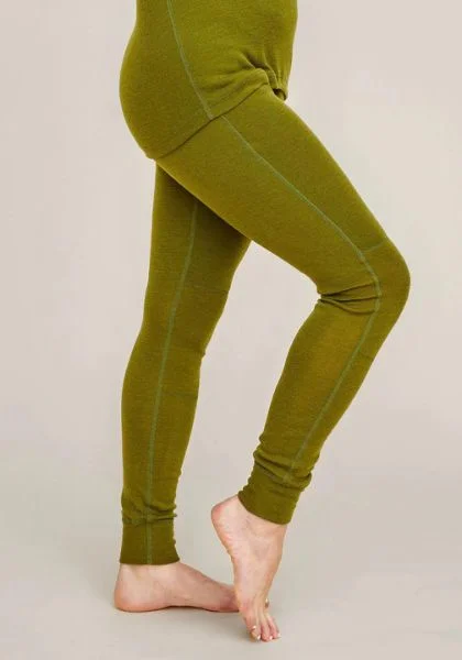 Women's Merino Pants Forest Green Trendy Printed Leggings