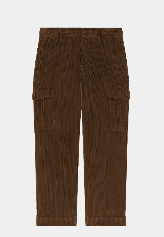Kenzo Corduroy Cargo Pant 90 Dark Brown Soft Cotton Pants