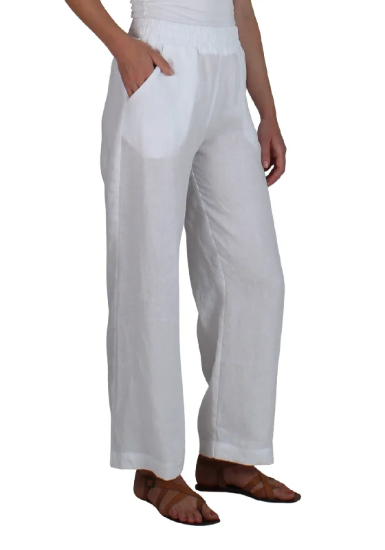 Santorini Pant White Modern Stretch Trousers