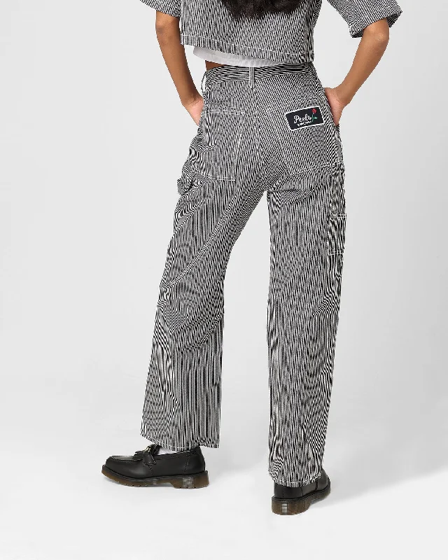 X-Girl Women's Peels Painter Pants Black/White Relaxed Linen Pants