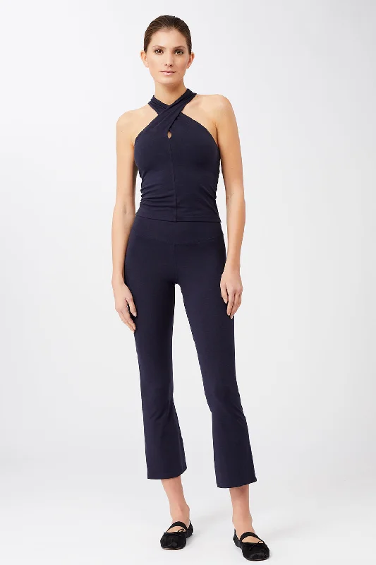 Tania Top + Cropped Flared Pants Night Sky Formal Wide-Leg Pants