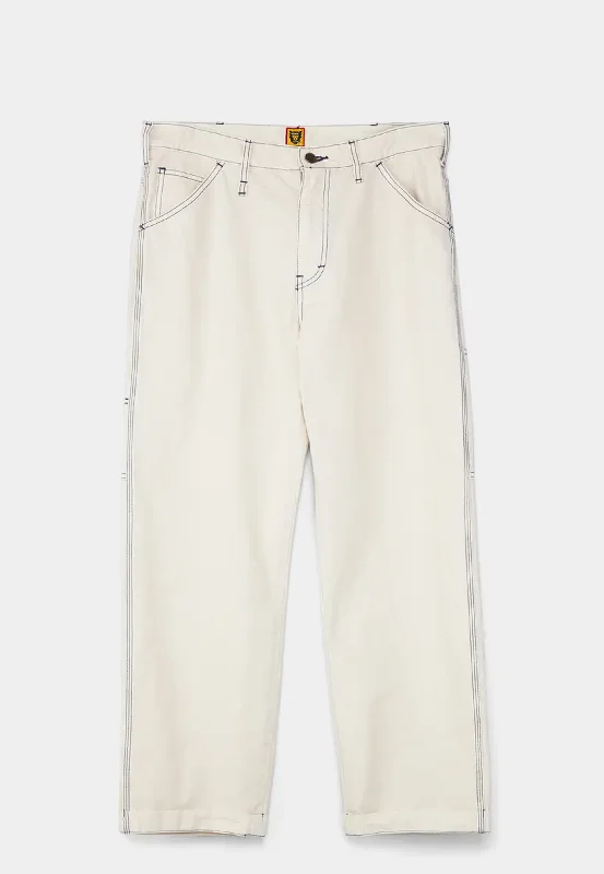 Human Made Garment Dyed Painter Pants White Casual Drawstring Pants