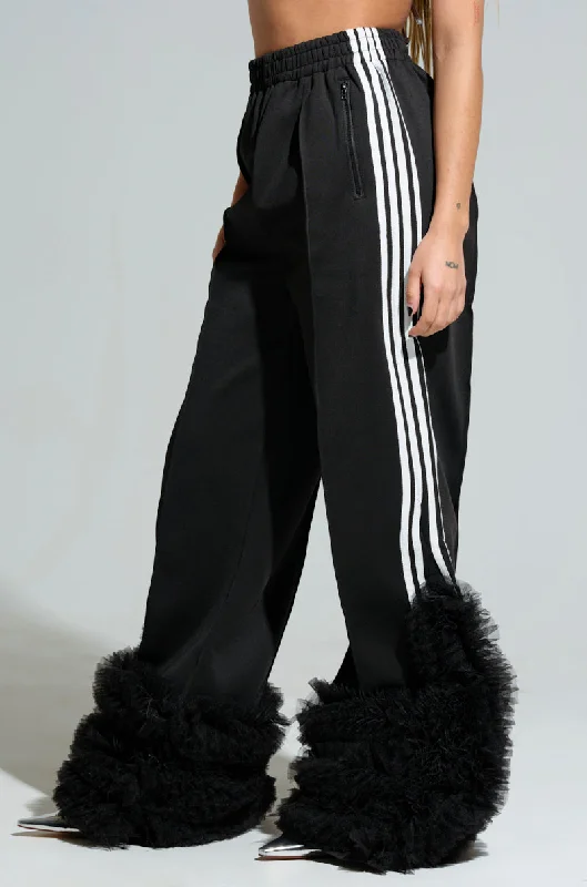 MODERN JAM TRACK PANT WITH TULLE IN BLACK Stylish Casual Pants