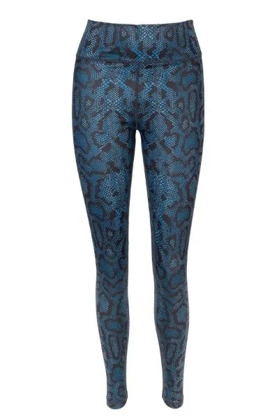 Sssssavasana Blue Snake Print Eco-Friendly Yoga Pants Trendy Palazzo Pants