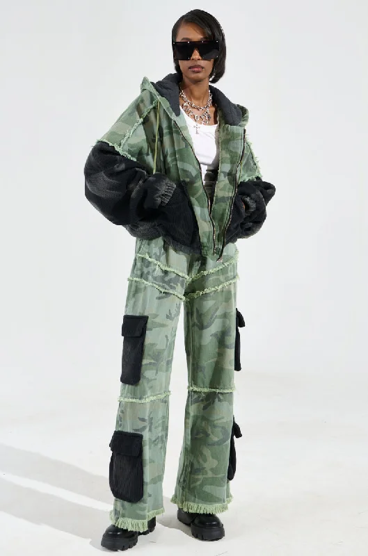 CADET MIXED MEDIA WIDE LEG PANT Warm Wool Trousers