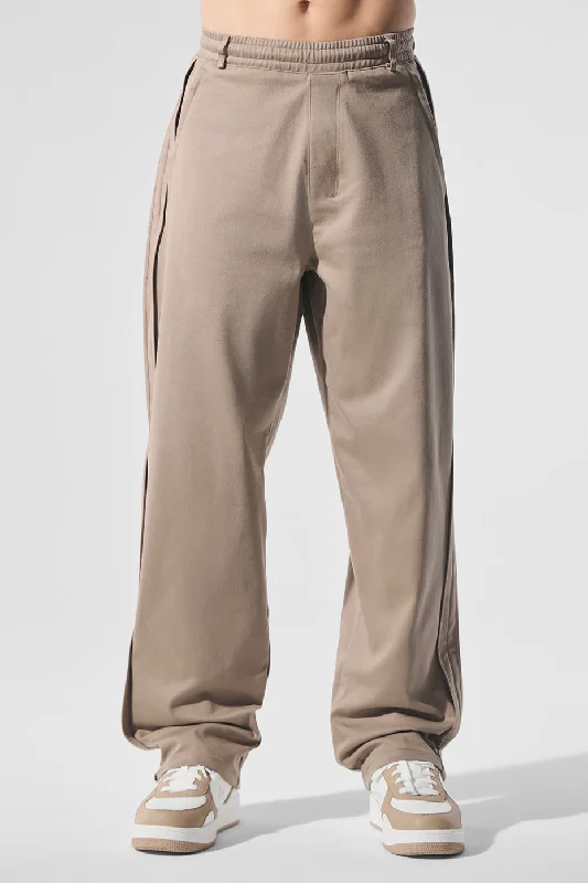 Edition Sueded Straight Leg Pant - Gravel Fashionable Sporty Pants