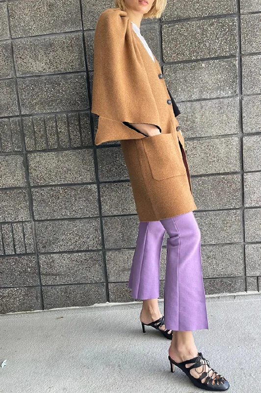 Kick Stretch-Cotton Pants in Subtle Jacquard Purple Classic Stretch Pants