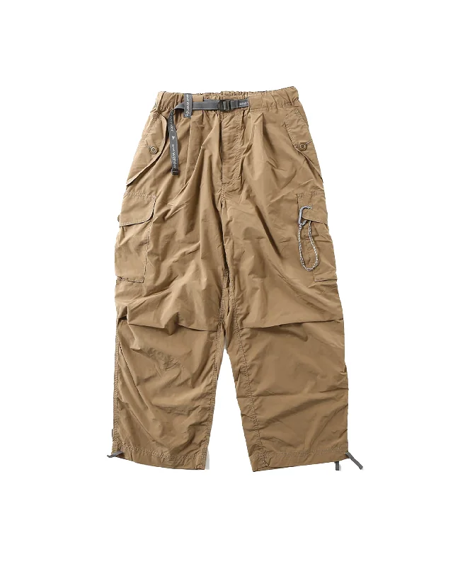 Oversized Cargo Pants - Beige Casual Drawstring Pants