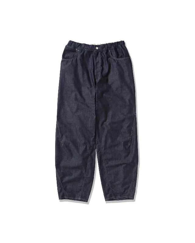 Dry Easy Denim Wide Pants - Navy Formal Linen Trousers