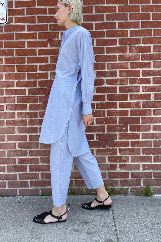 Provence Carrot Pant in Blue Stripe Comfy Cargo Trousers