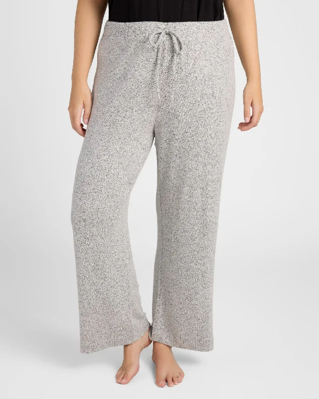 Plus Size Heathered Shoreline Hacci Lounge Pant Elegant Dress Pants