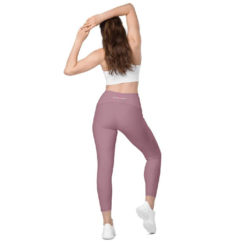 Faded Purple Women's Tights, Solid Color Best Yoga Pants With 2 Side Deep Long Pockets - Made in USA/EU/MX (US Size: 2XS-6XL) Trendy Work Pants Faded Purple Women's Tights, Solid Color Best Yoga Pants With 2 Side Deep Long Pockets - Made in USA/EU/MX (US Size: 2XS-6XL) Trendy Work Pants