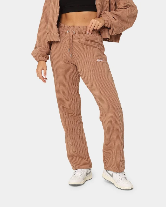 Ellesse Women's Pici Jog Pants Brown Elegant Palazzo Trousers