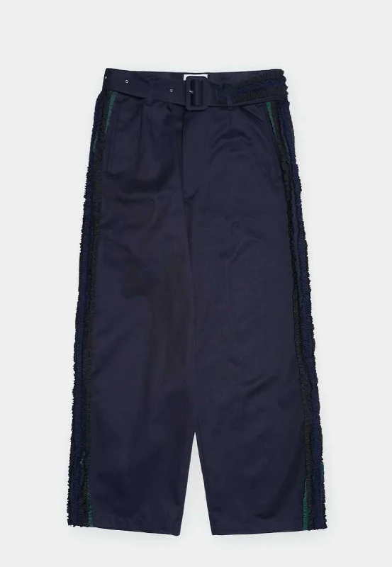 Facetasm Frill Big Heart Pants Navy Classic Straight-Leg Pants