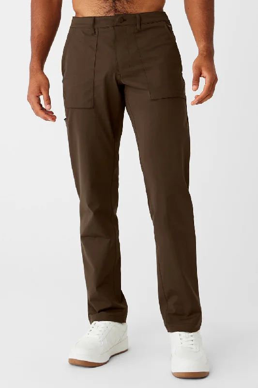 Block Pant - Espresso Stylish Elastic Waist Pants