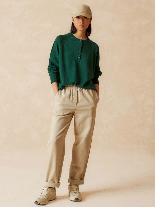Indi & Cold Jogger Pants in Stone Grey Cozy Fitted Pants