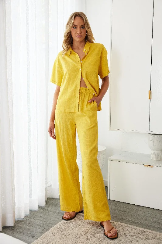 Chyna Pants - Mango Relaxed High-Waist Trousers