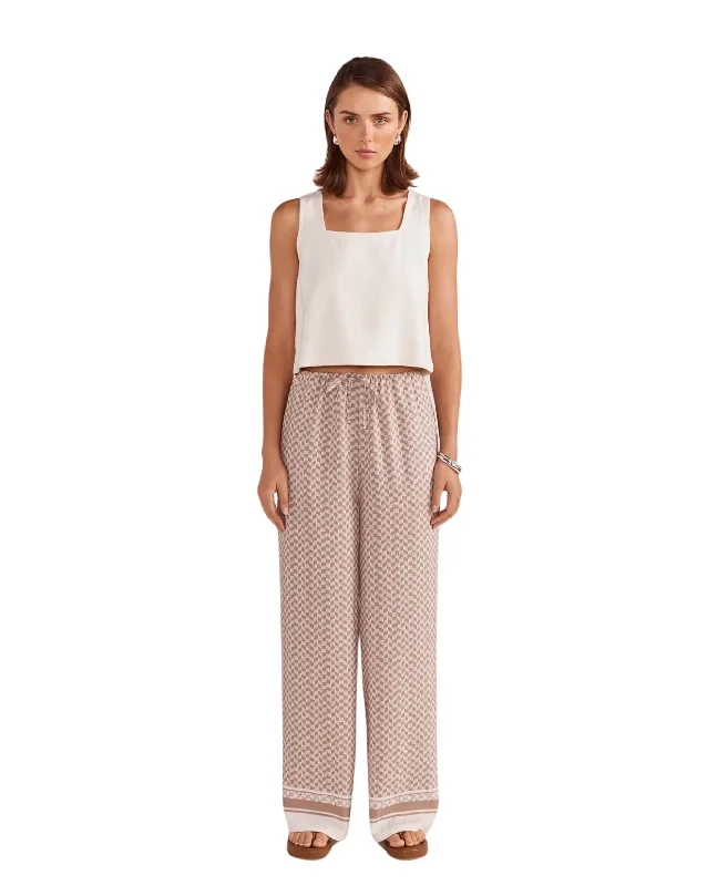 Soleil Drawstring Pants Chic Checkered Pants