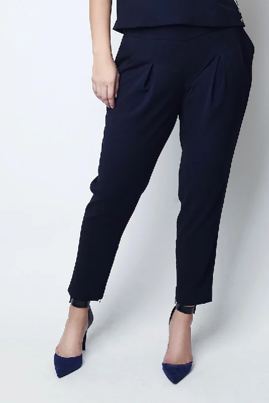Shegul Tapered Leg Pant - Navy Classic Cropped Pants