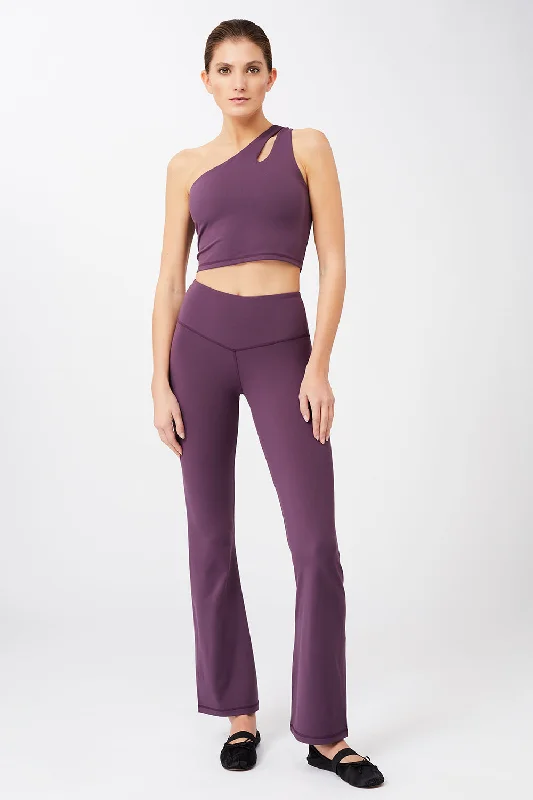 Cropped Shoulder Top + Flared Sports Pants Purple Passion Modern Skinny Pants