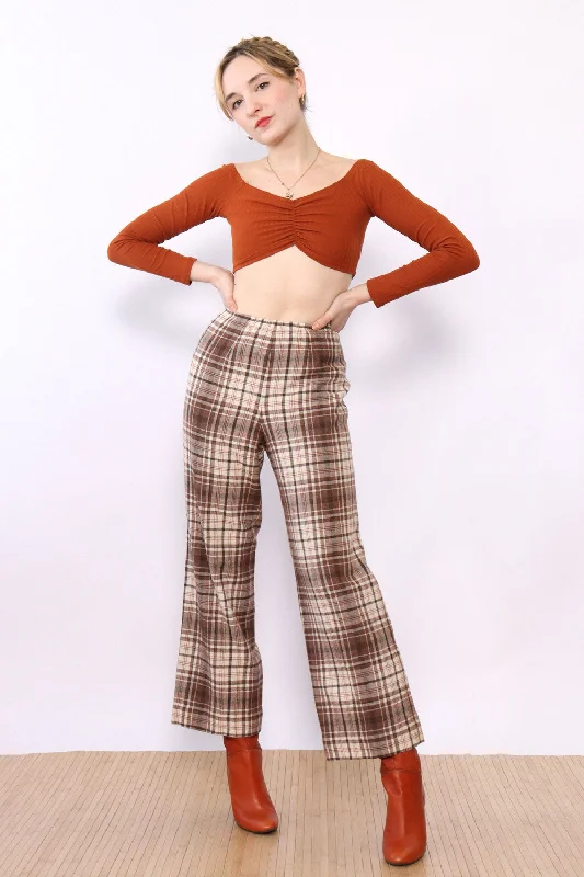 Pendleton Cinnamon Plaid Wool Pants S Modern Bootcut Pants