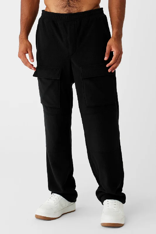Polar Fleece Ridge Cargo Pants - Black Chic Capri Pants