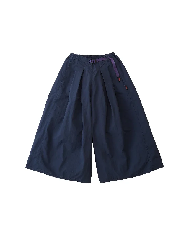 Nylon Flare Pant - Navy Casual Wide Pants