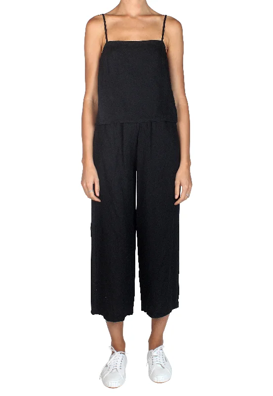 Pacific Linen Pants Black Casual Wide Pants