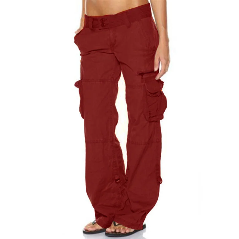 Retro French Mid Waist Loose Lady Cargo Pants (5 colors) Elegant Trouser Pants