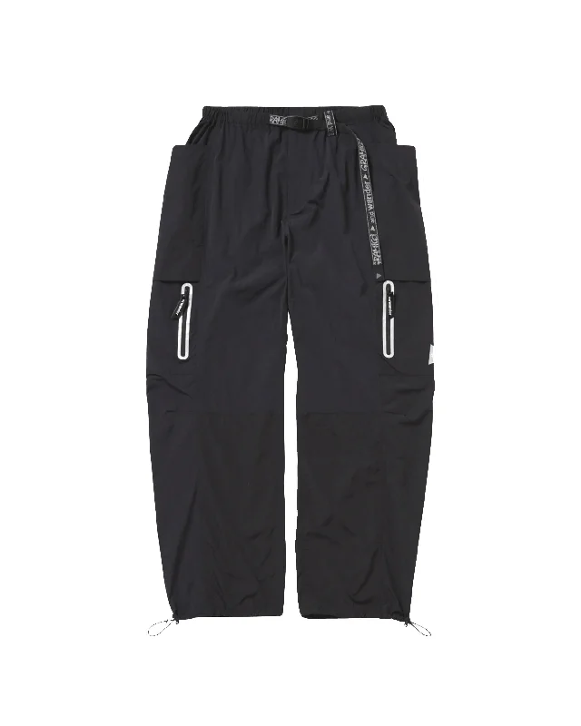 And Wander Patchwork Wind Pant - Black Elegant Wool Trousers