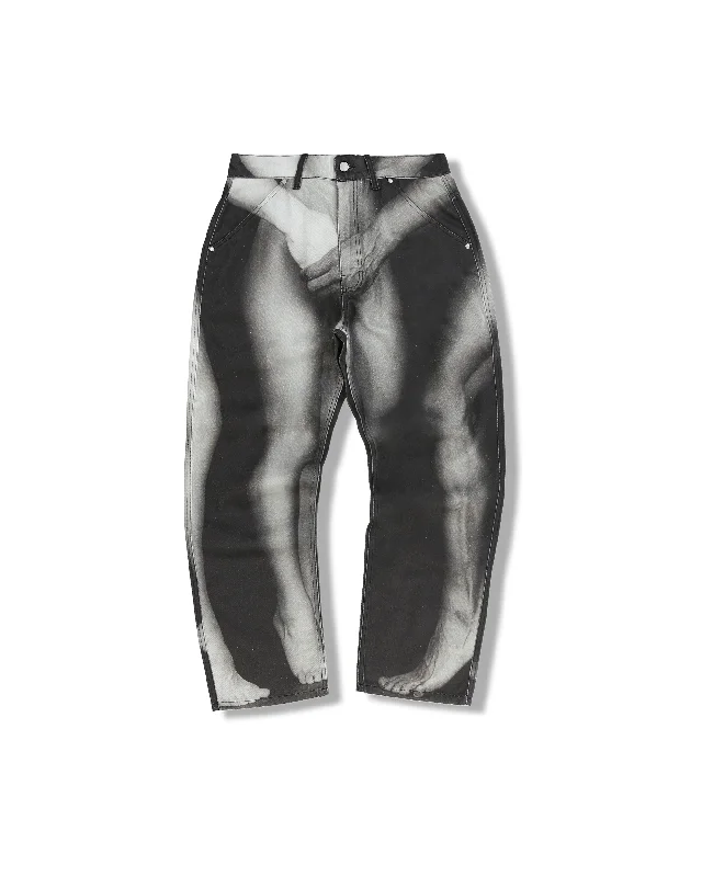 KLT Denim Pants - Grey Formal Wide-Leg Pants