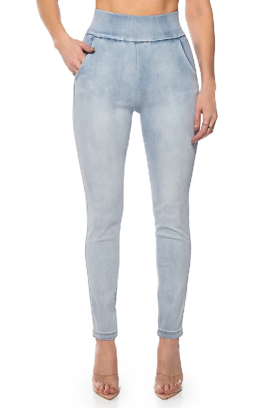 BIG BOOTY FLEX FIT HIGH WAIST DENIM PANT Casual Yoga Pants