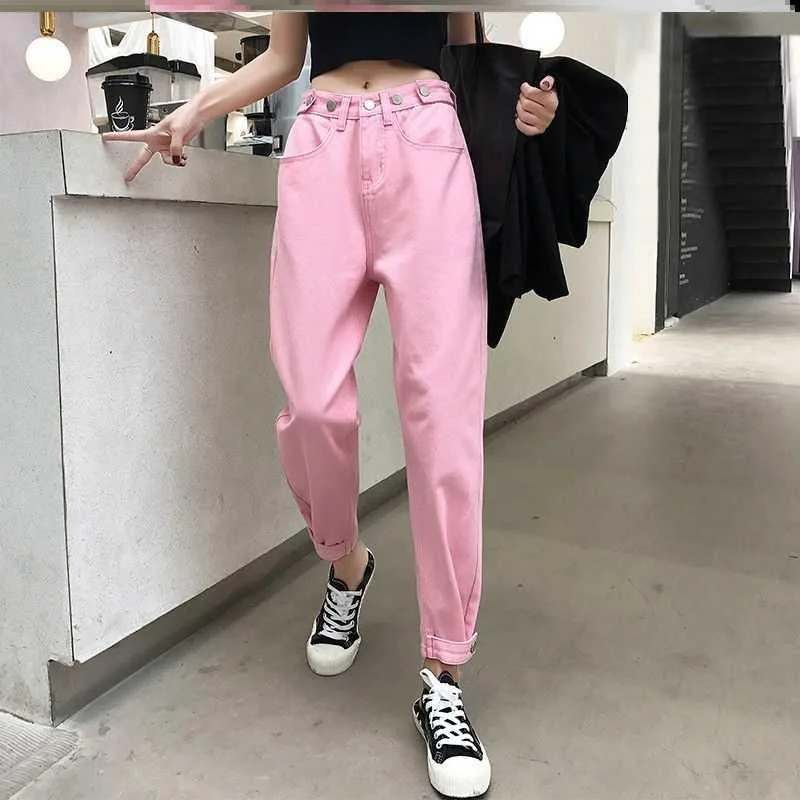 Fashion pink casual pants yv43234 Fashionable Button-Up Pants