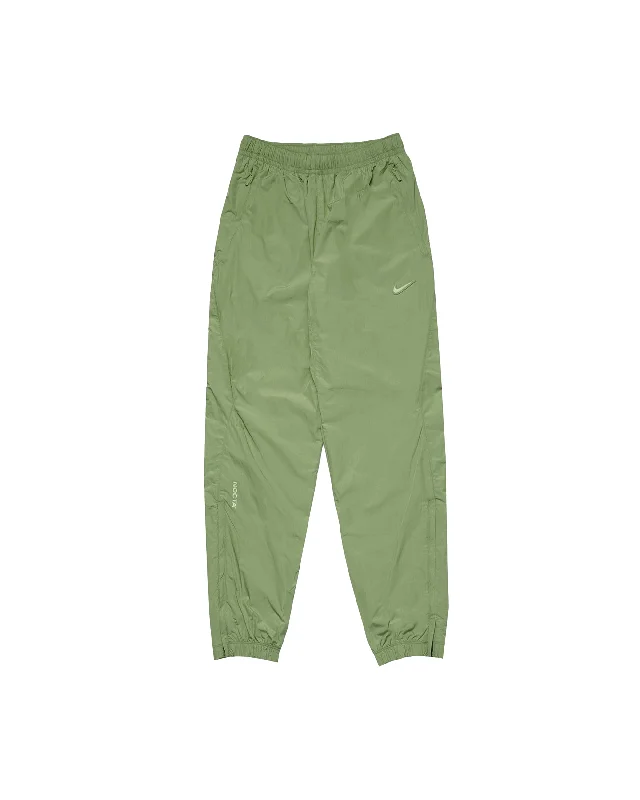 Nocta Woven Track Pant - Oil Green / Light Liquid Lime Relaxed Linen Pants