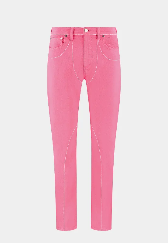 Ashluxe Female 5Pockets Denim Slimfit Pants - Pink Formal Slim Pants