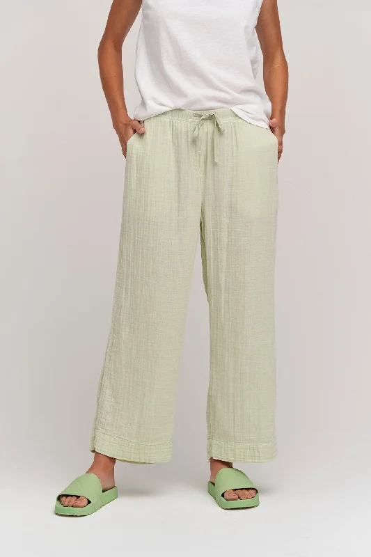 FRANNY COTTON GAUZE PANT Comfortable Wide-Leg Pants