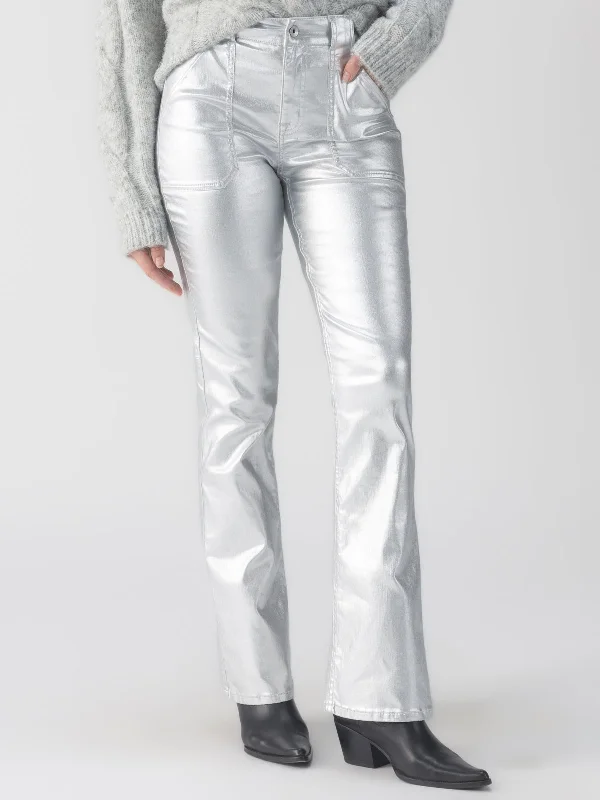 Metallic Hayden Bootcut Standard Rise Pant Silver Casual Yoga Pants
