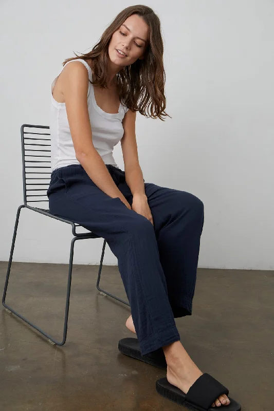 FRANNY COTTON GAUZE PANT Relaxed Lounge Trousers