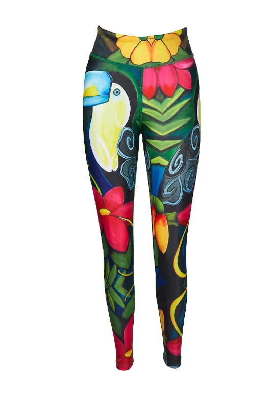 Toucan Do it - Toucan Patterned Yoga Pants Slim-Fit Leggings