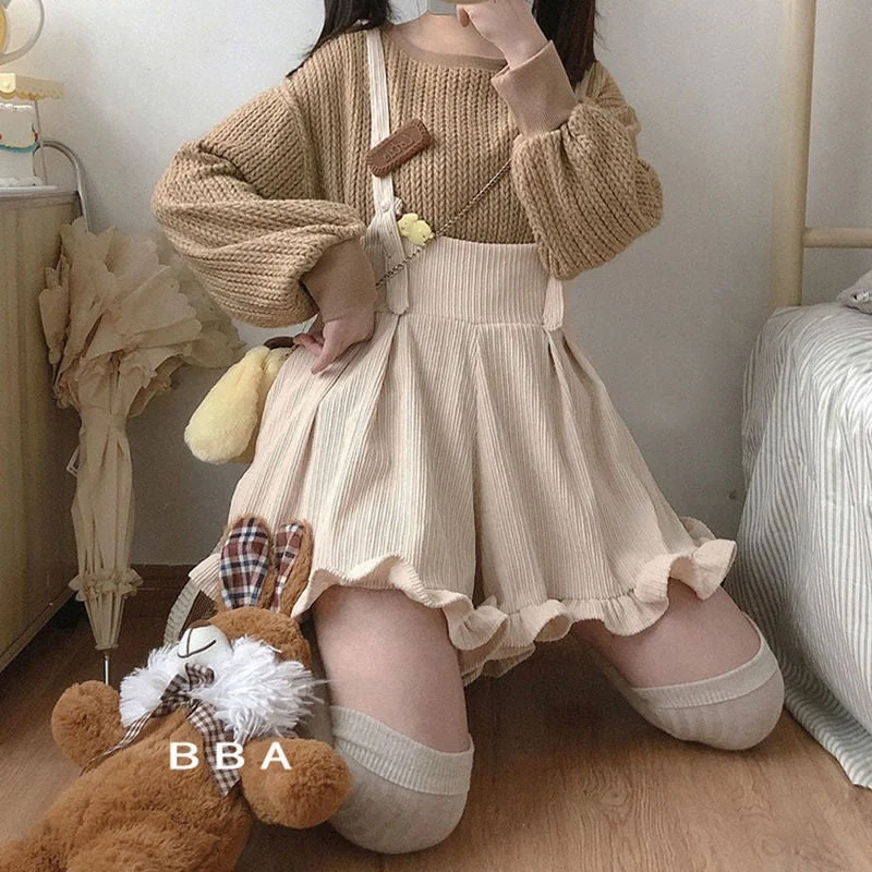 Japanese Lolita strap pants yv30490 Formal Linen Trousers