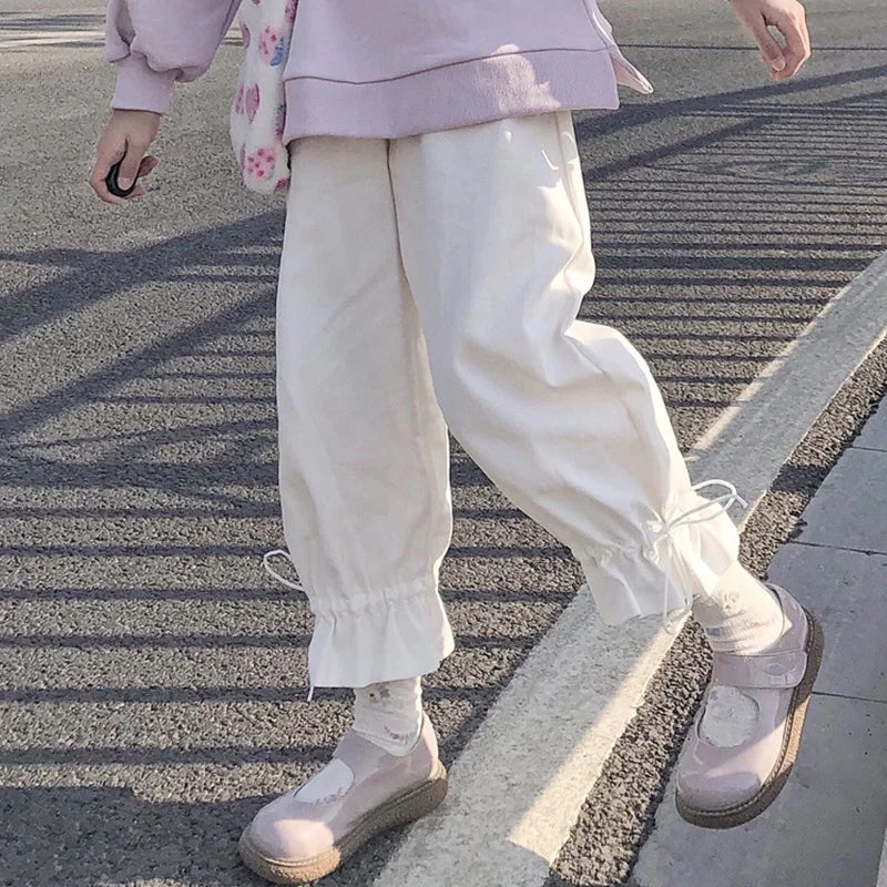 Japanese style cute casual pants yv43220 Classic Cropped Pants