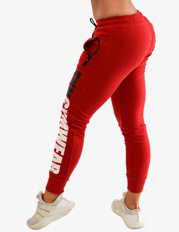 Women's Bootyfit Track Pants | Red Stylish Casual Pants