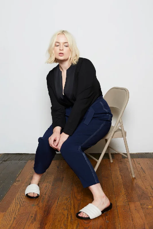 Standards & Practices Marina Pants - Midnight Blue Wide-Legged Palazzos