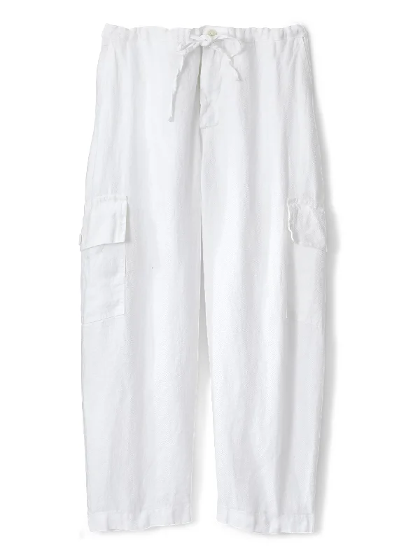 Linen Cargo Pant Trendy High-Waist Trousers