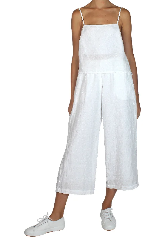 Pacific Linen Pants White Comfortable Jogging Pants